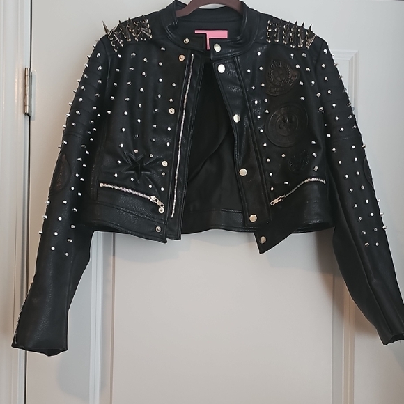 Spiked Black Leather Jacket - Picture 1 of 5